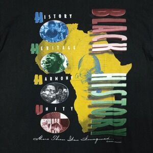 VINTAGE Black History Shirt XL  African American Experience Single Stitch USA